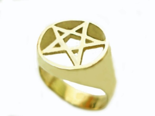 ANEL PENTAGRAMA EM OURO 18K (750)